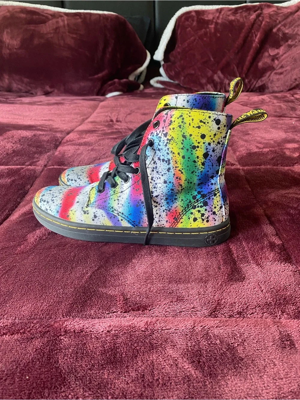 Dr. Martens Kids Multicolor Rainbow Paint-Splatter Boots